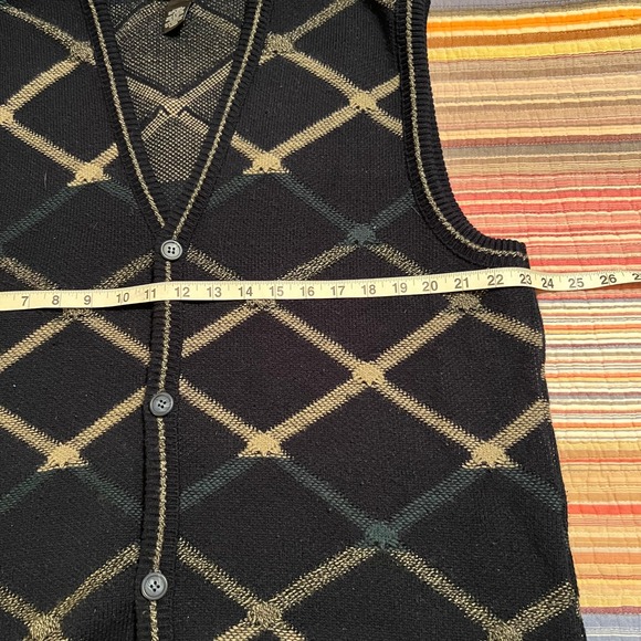 Jantzen Classics Mens Argyle V Neck Button Front Sweater Vest XL Acrylic - Picture 5 of 6